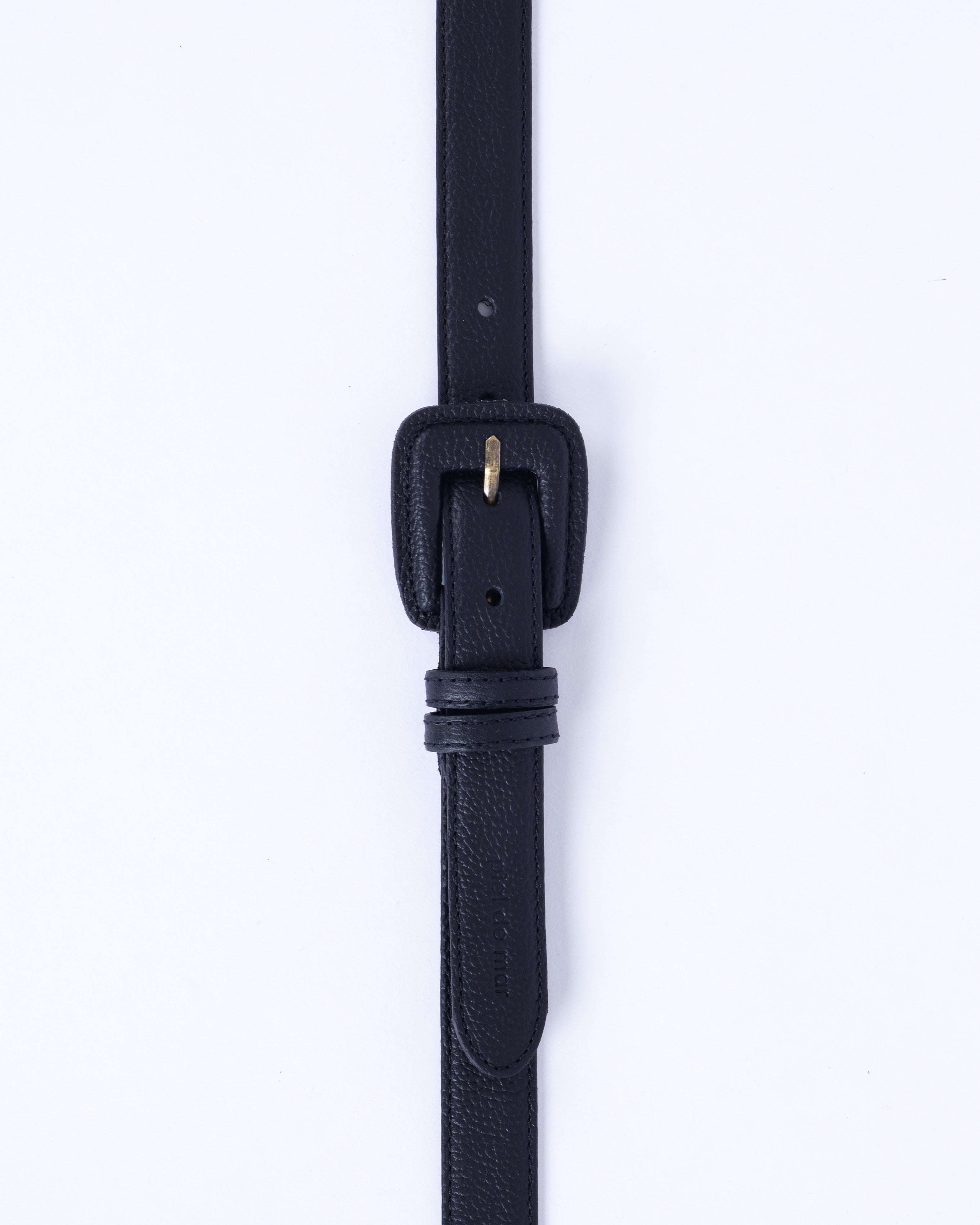 El Esencial Pebble Leather Belt - Black Pebble