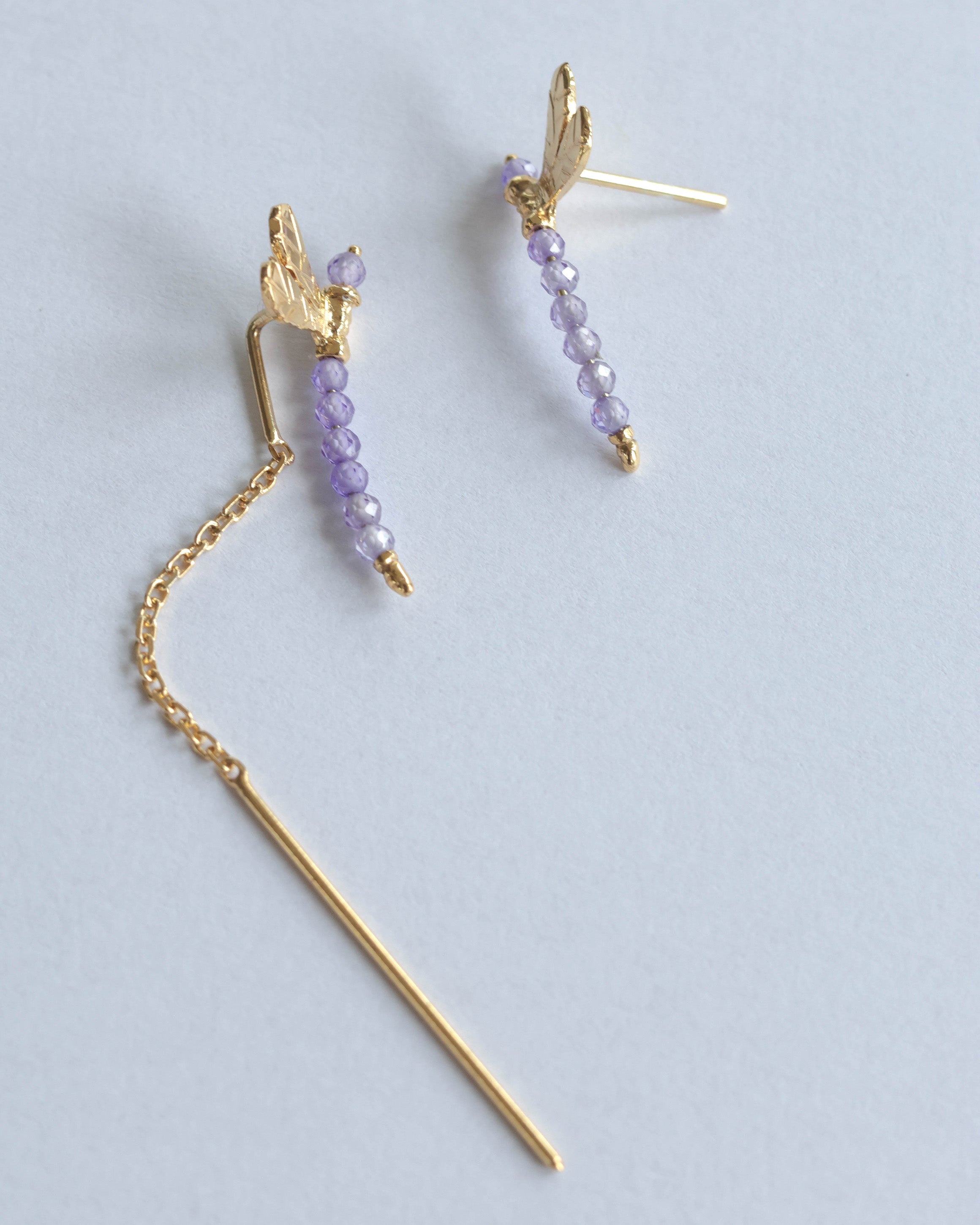 Amethyst Mighty Dragonfly Earrings
