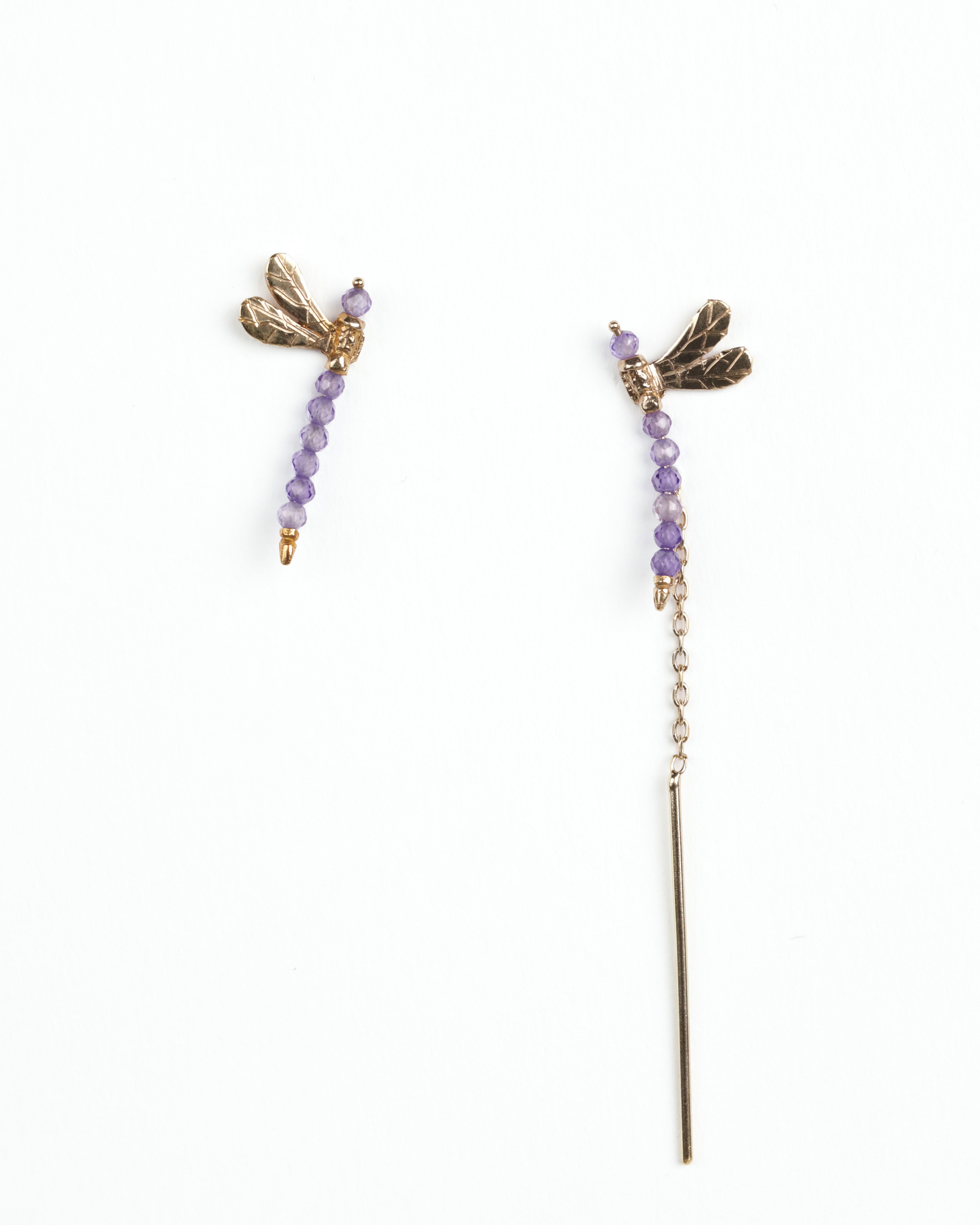 Amethyst Mighty Dragonfly Earrings