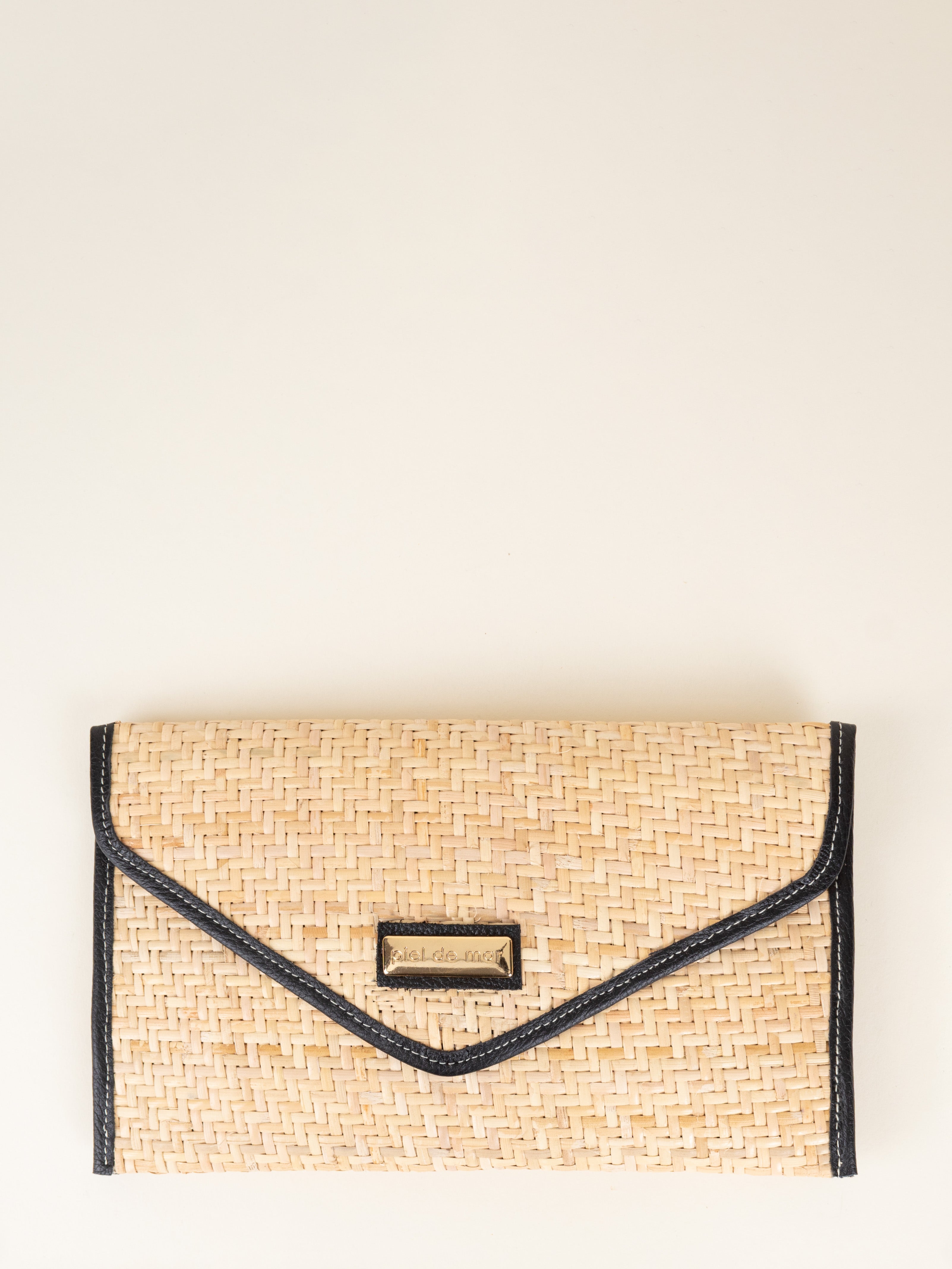Anne Wicker Clutch - Black Pebble