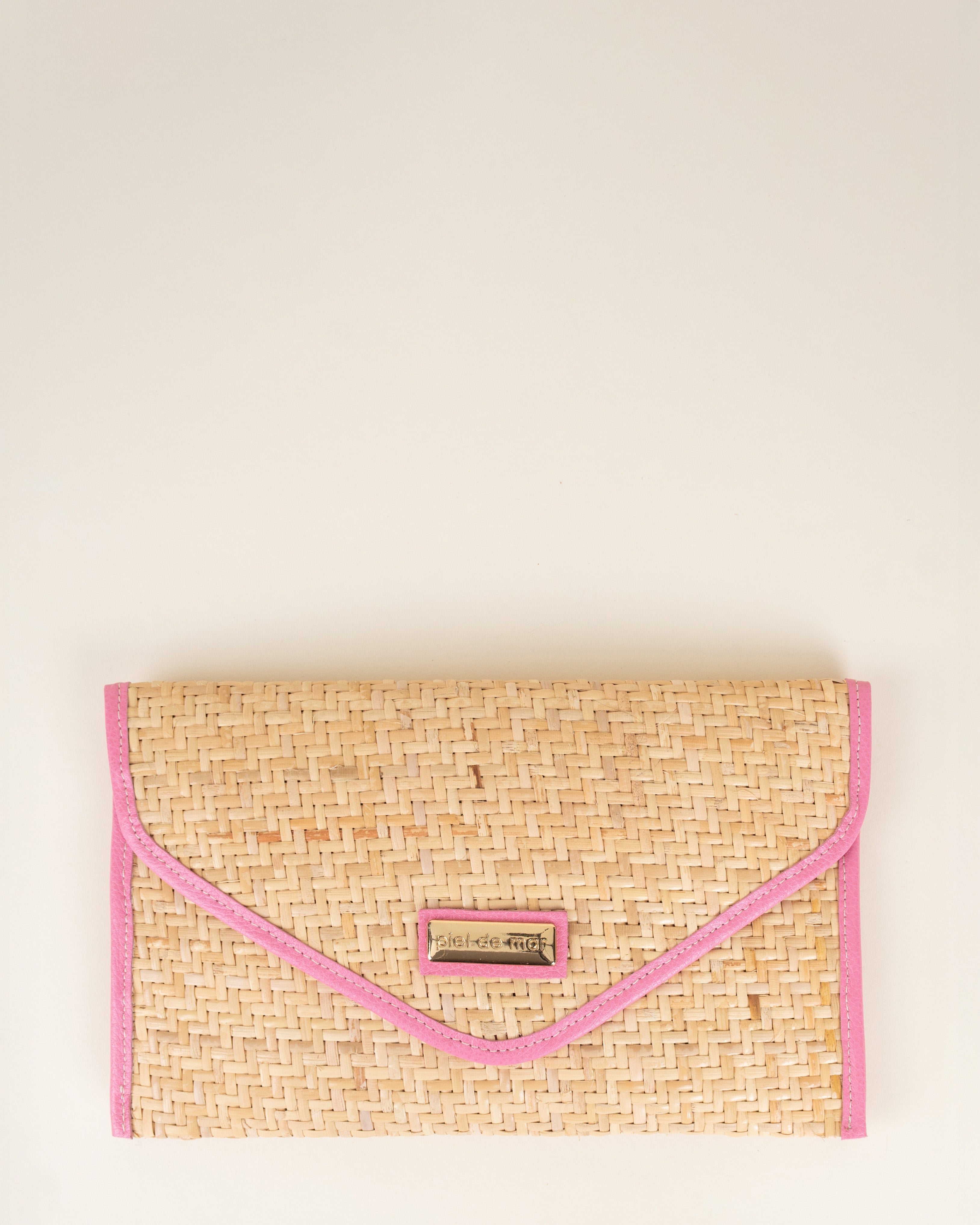 Anne Wicker Clutch - Pink Pebble