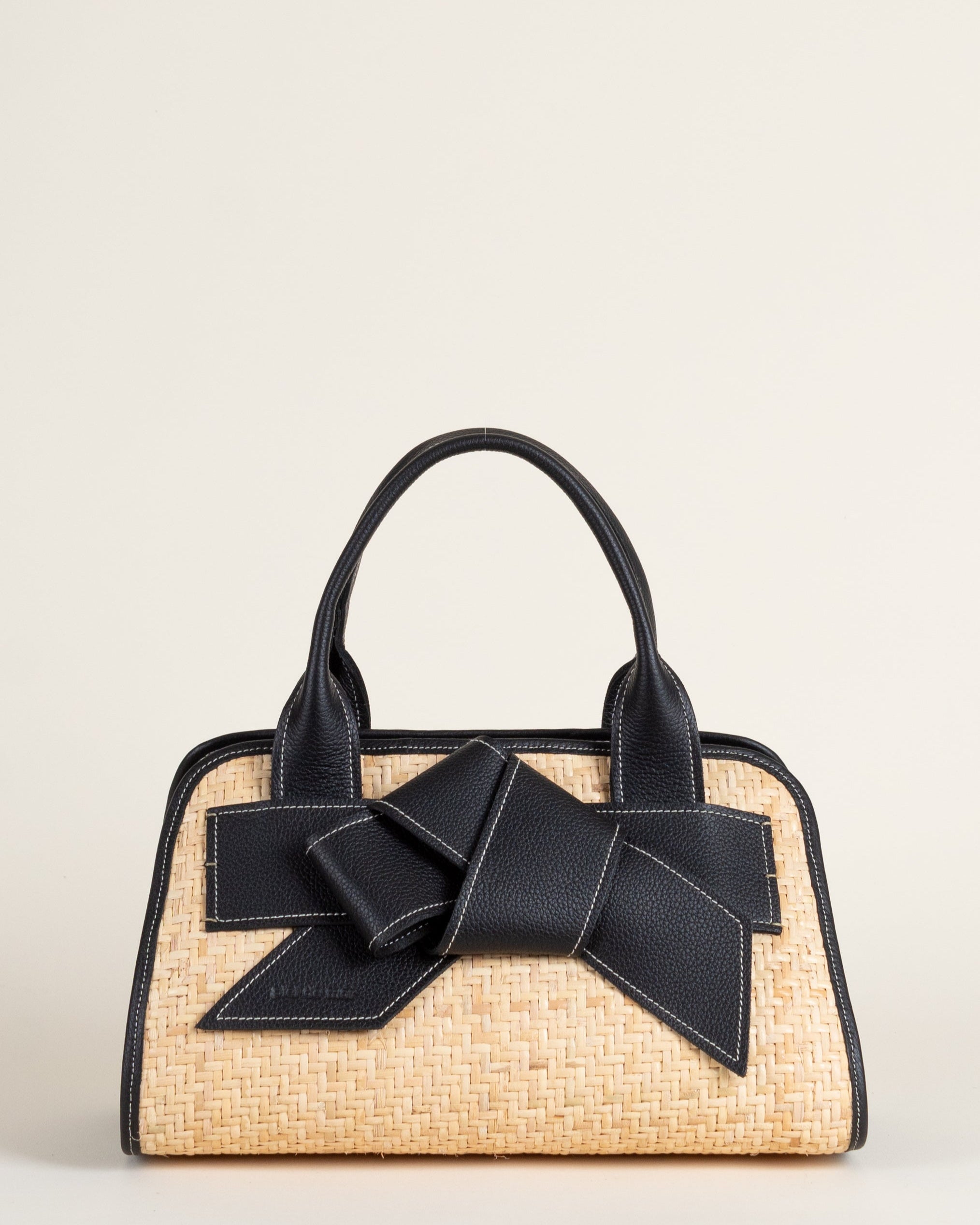 Valeria Wicker Handbag - Black Pebble