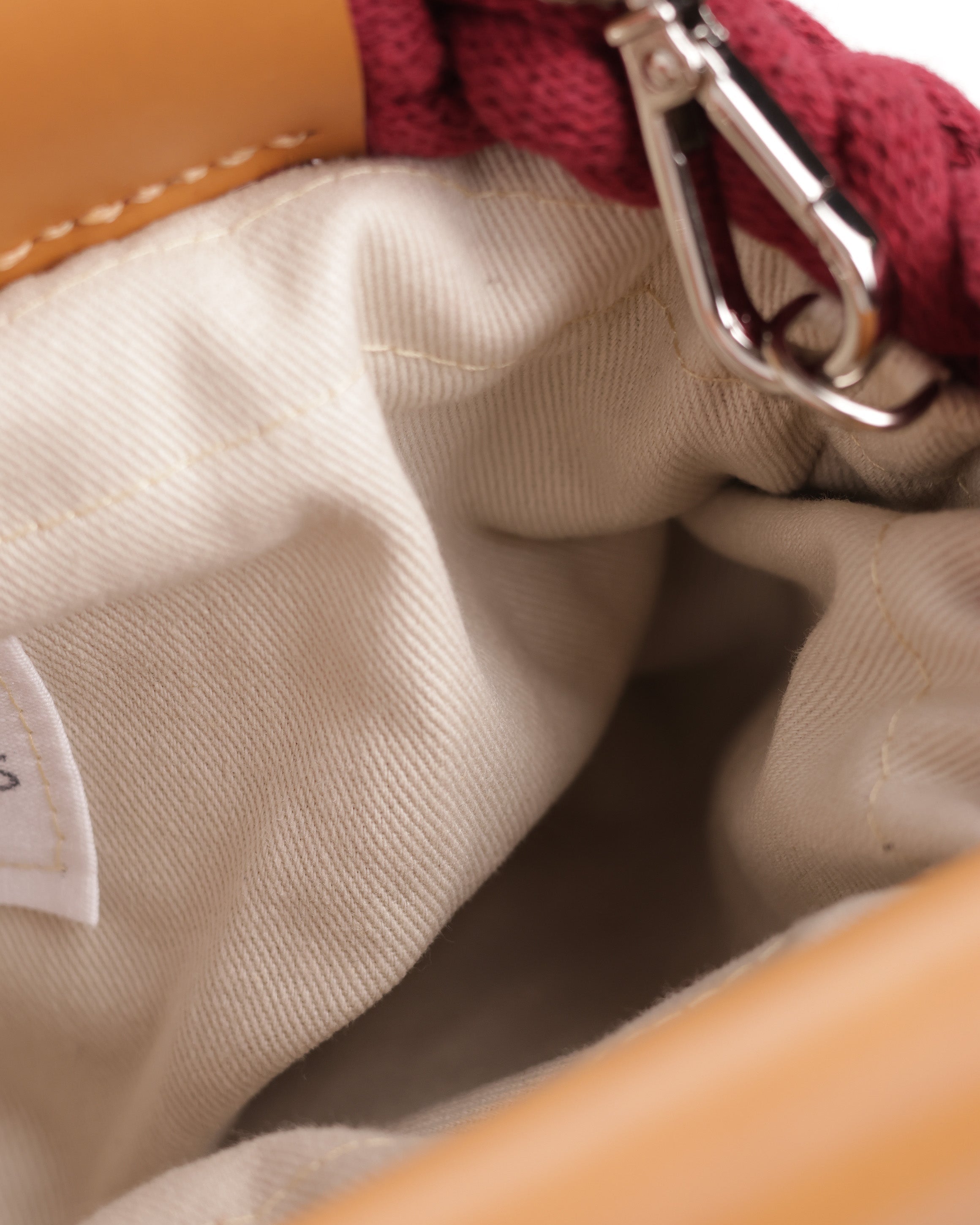 Vera Knitted Bag Burgundy Leather - Camel