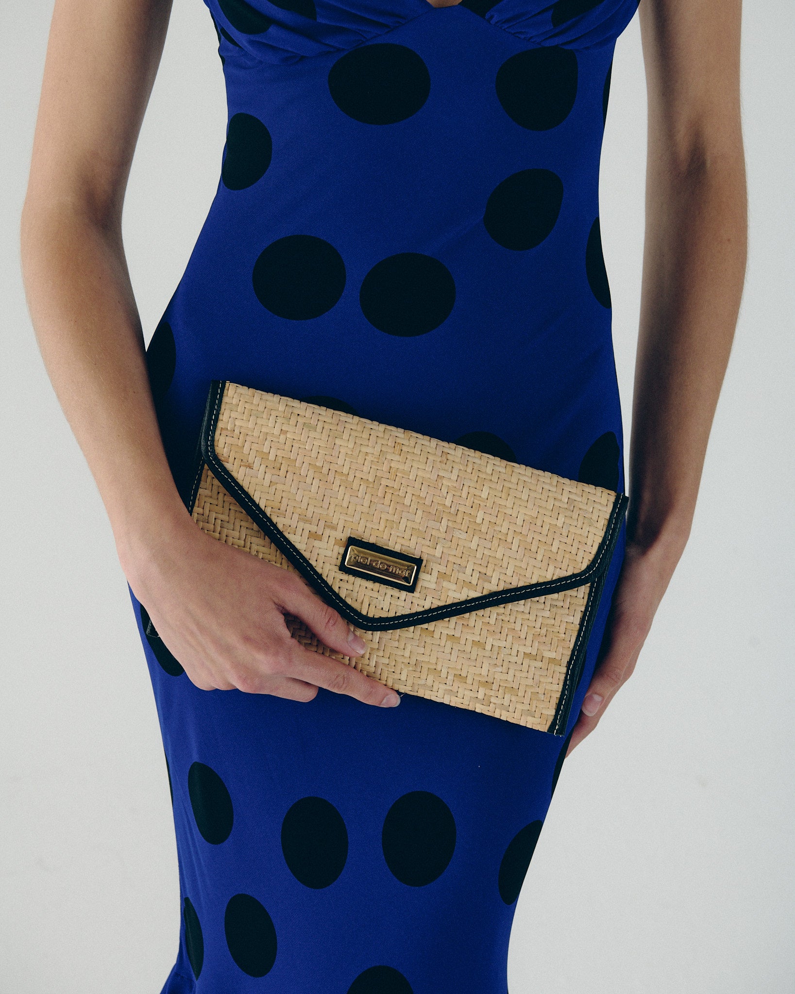 Anne Wicker Clutch - Black Pebble