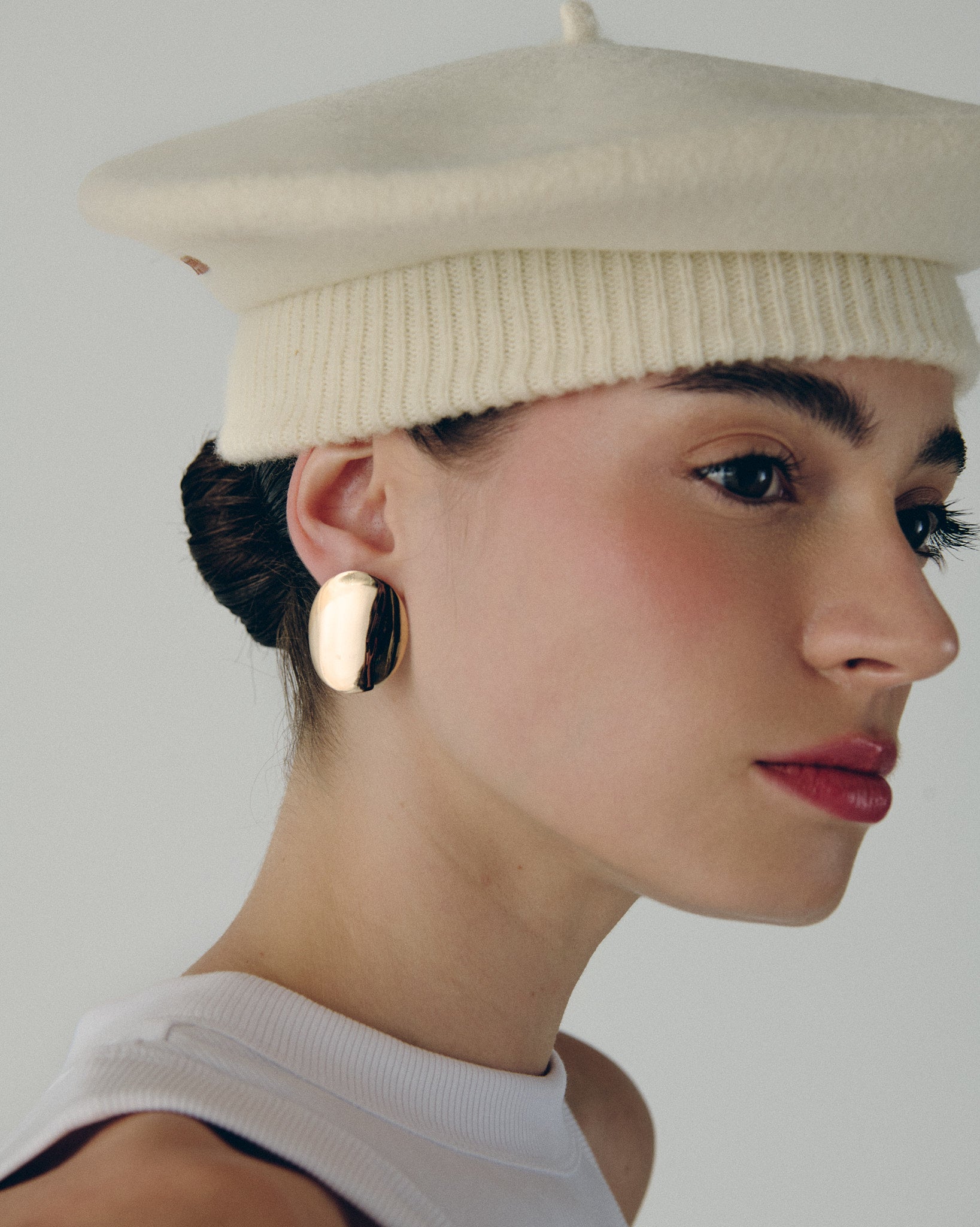 Merino Elax Beret - Ecru