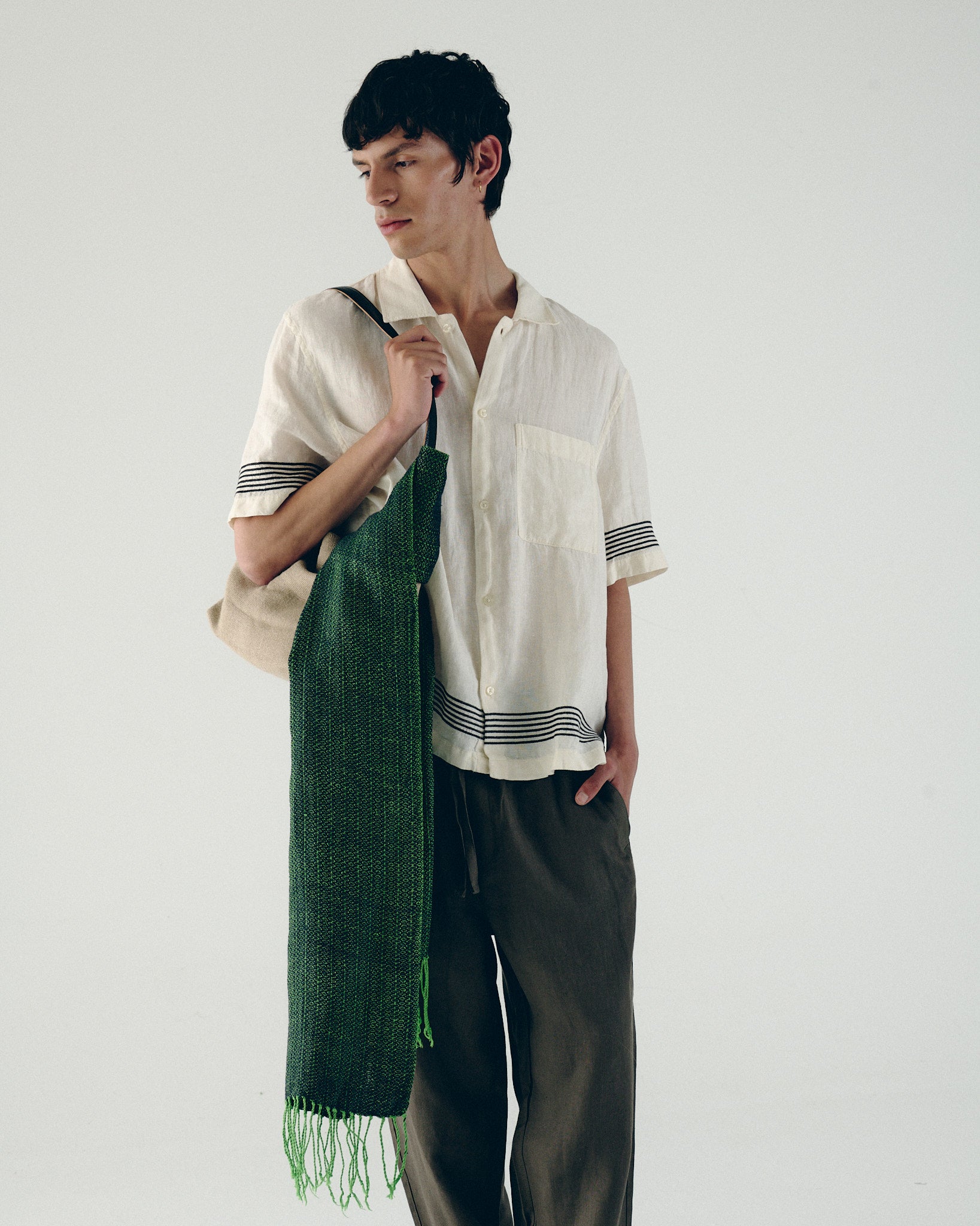 Troula Scarf - Green-Navy