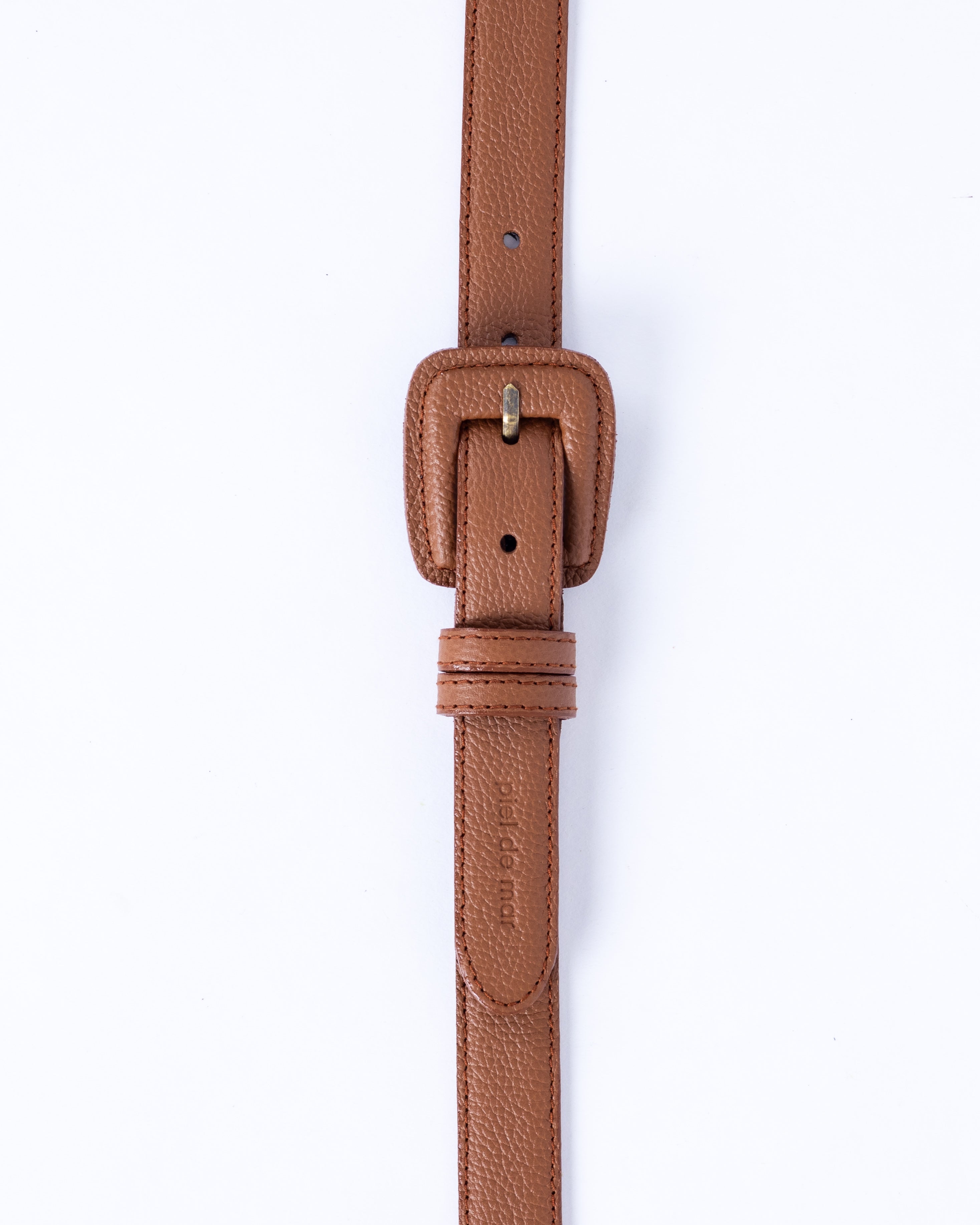 El Esencial Pebble Leather Belt - Cognac Pebble
