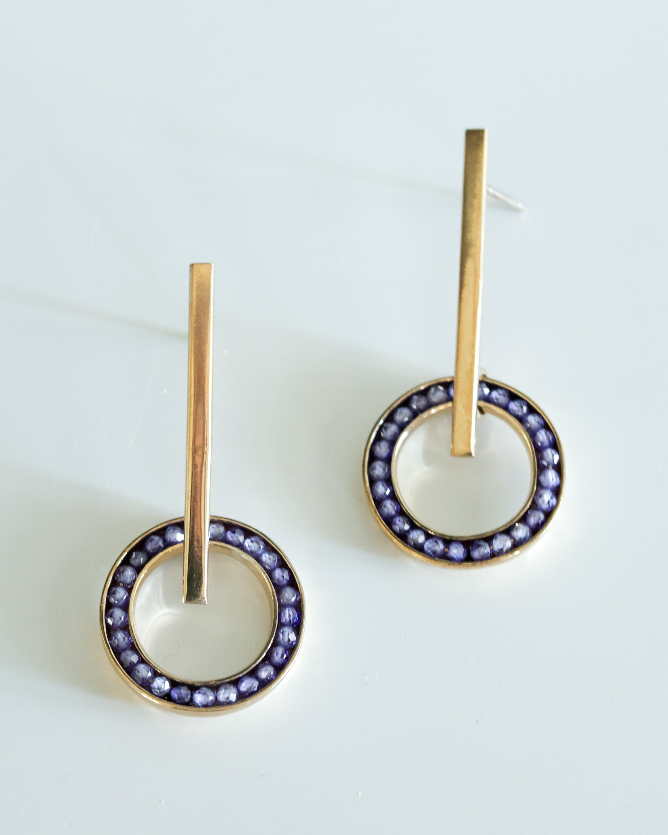 Amethyst Circle Earrings