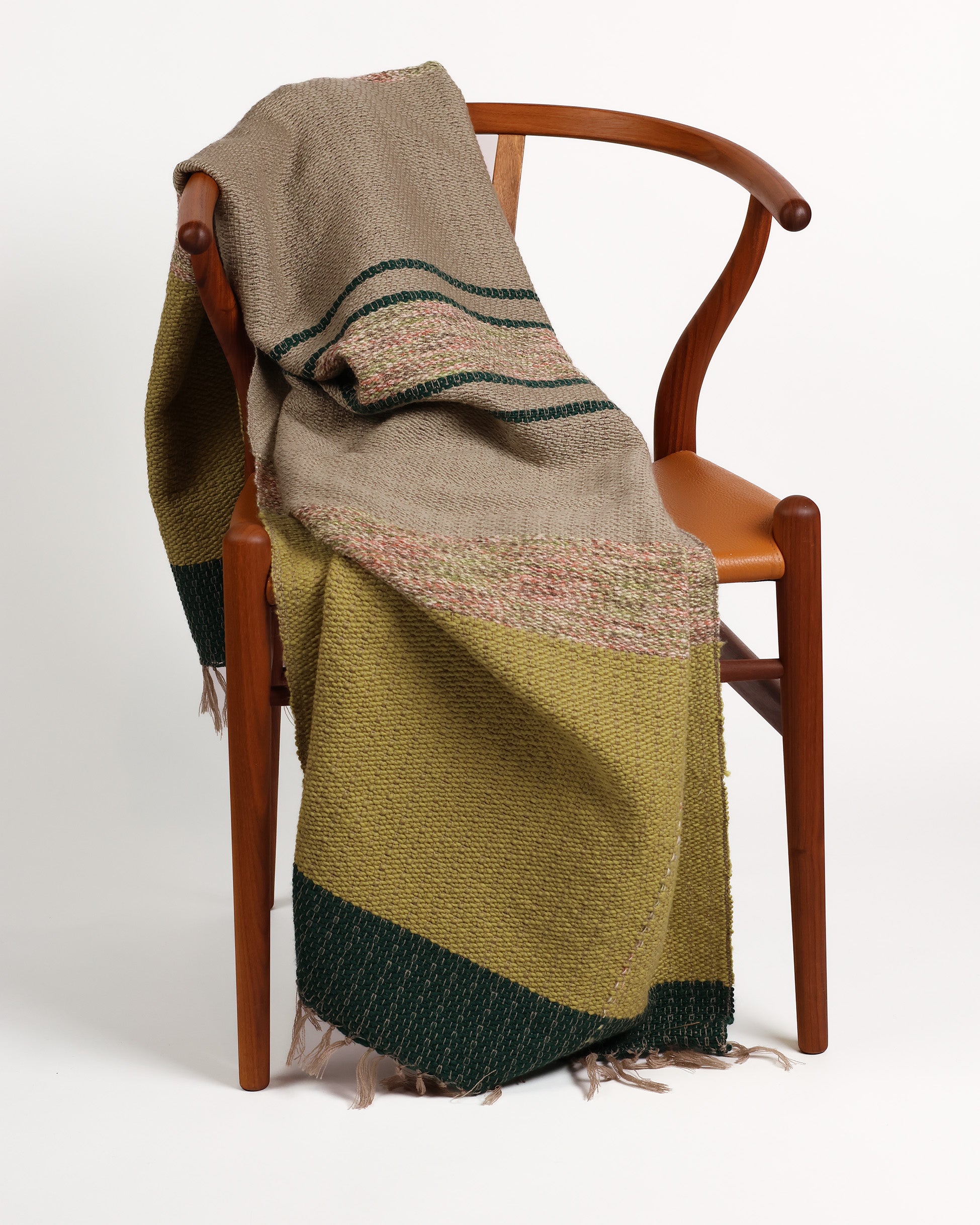 Eira Handwoven Throw - Green-Gray