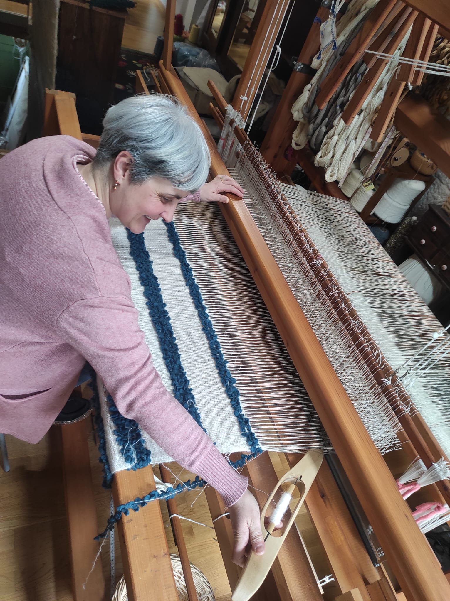 Avó-Avoa Scarf - Blue-Gray Stripes