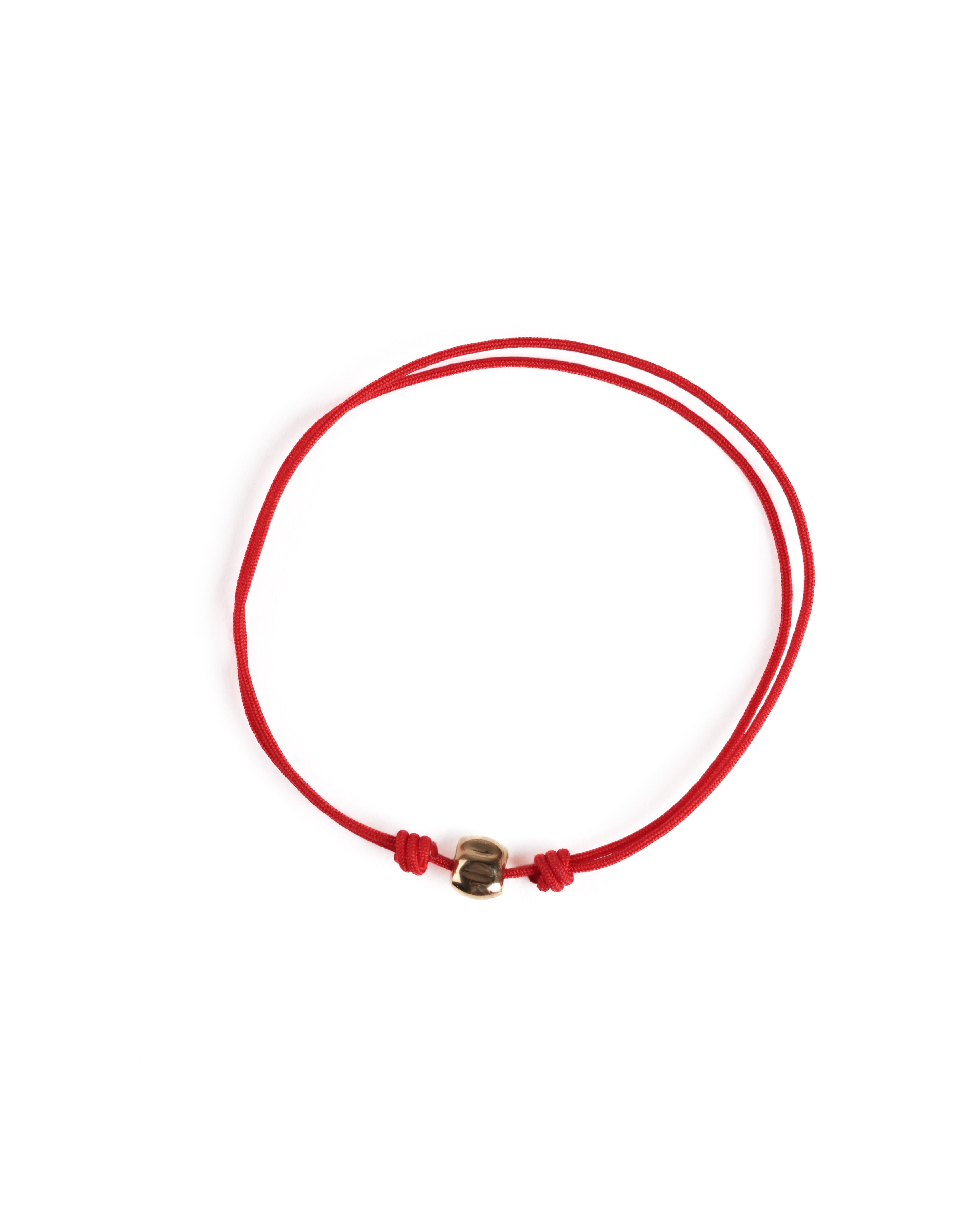 Sandra Gold Nugget Bracelet - String Red