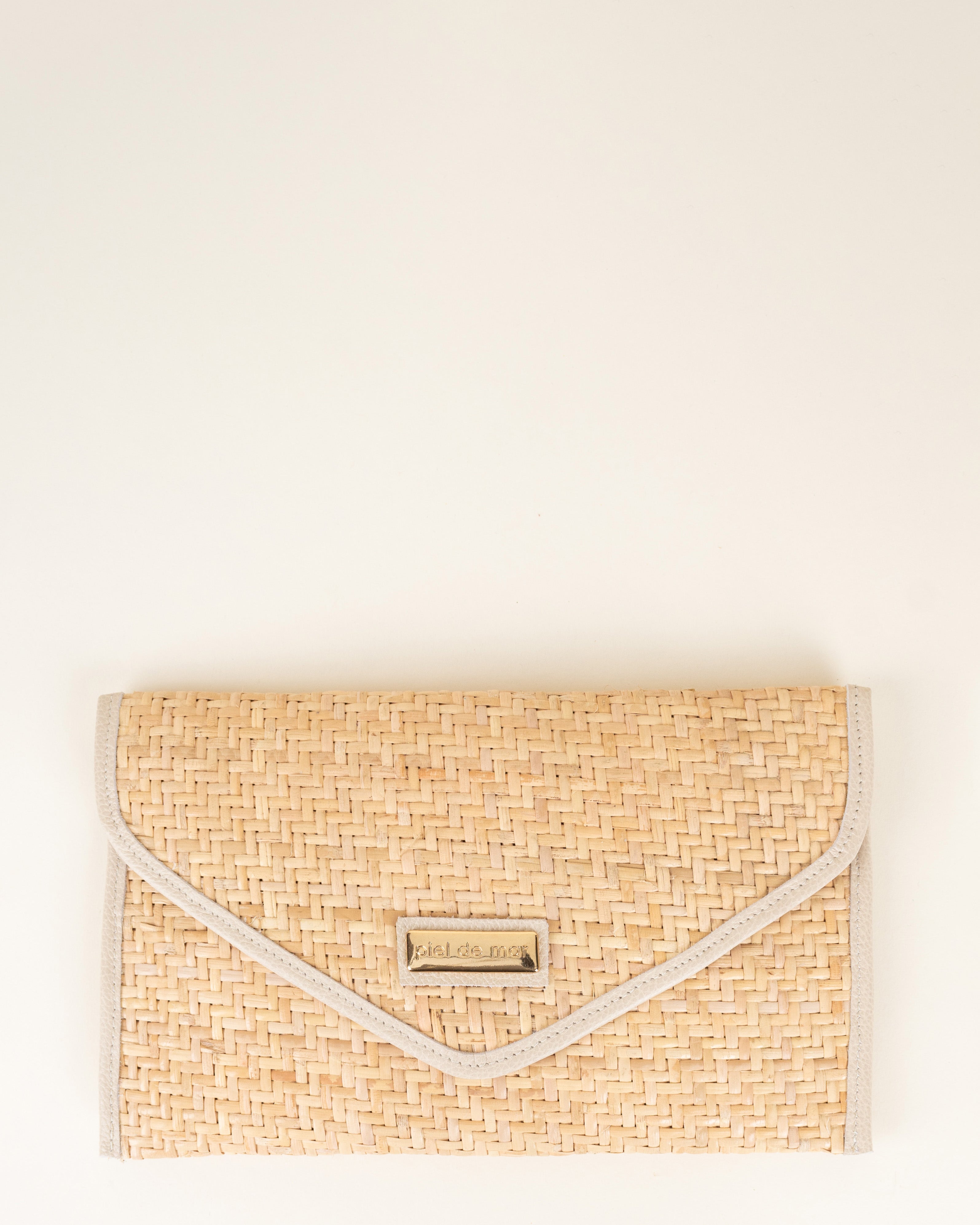Anne Wicker Clutch - Natural Pebble