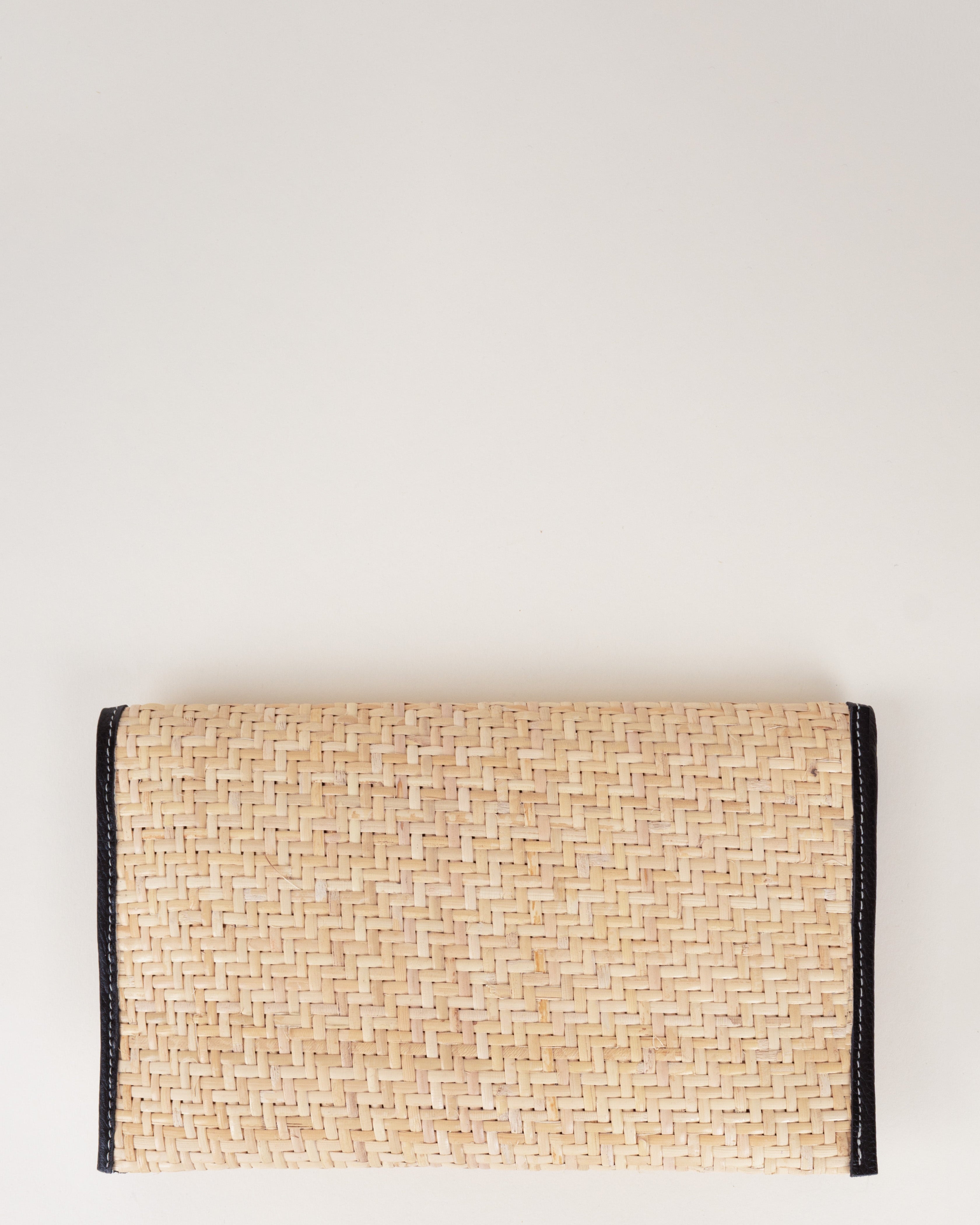 Anne Wicker Clutch - Black Pebble