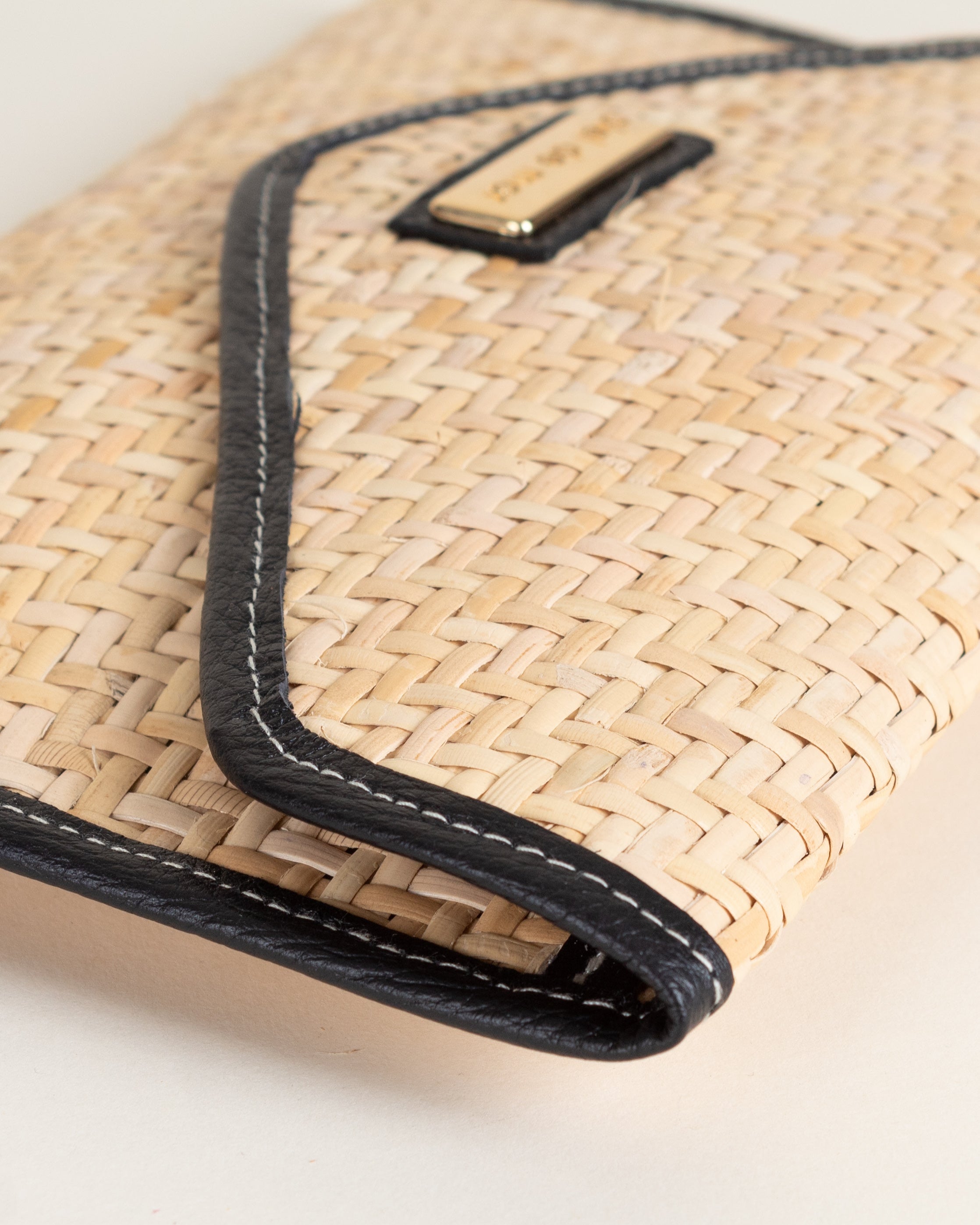 Anne Wicker Clutch - Black Pebble