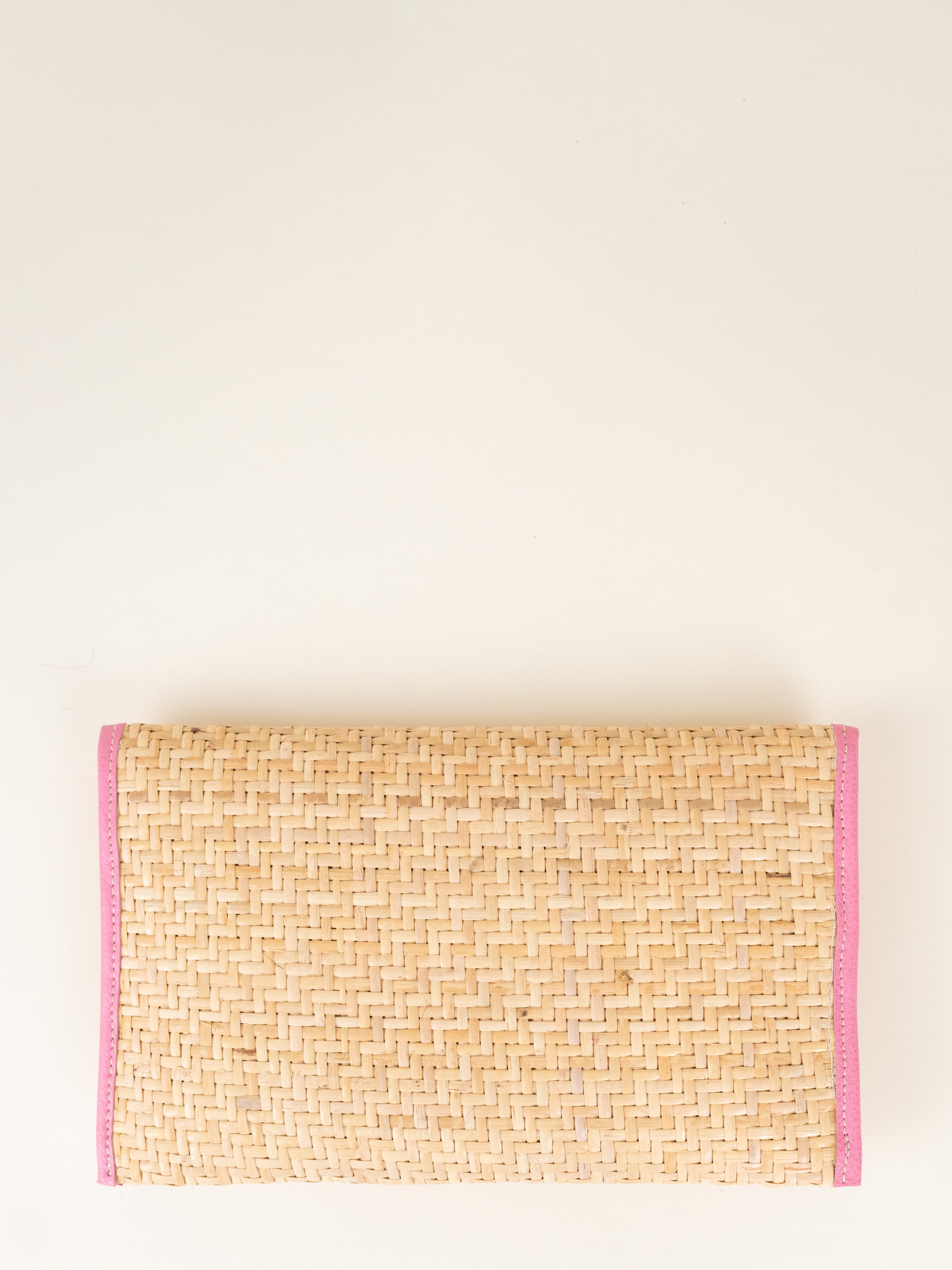 Anne Wicker Clutch - Pink Pebble