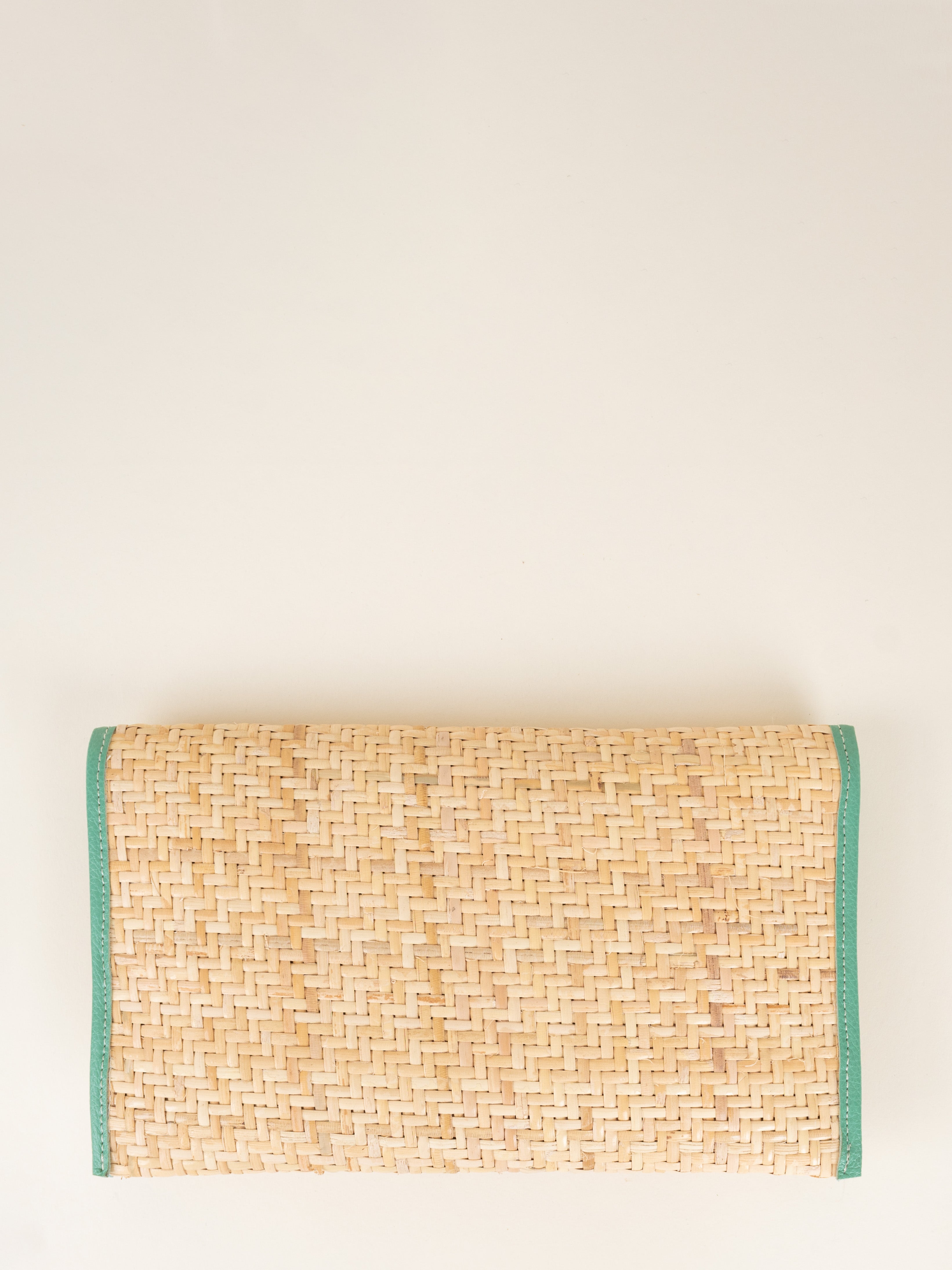 Anne Wicker Clutch - Teal Pebble