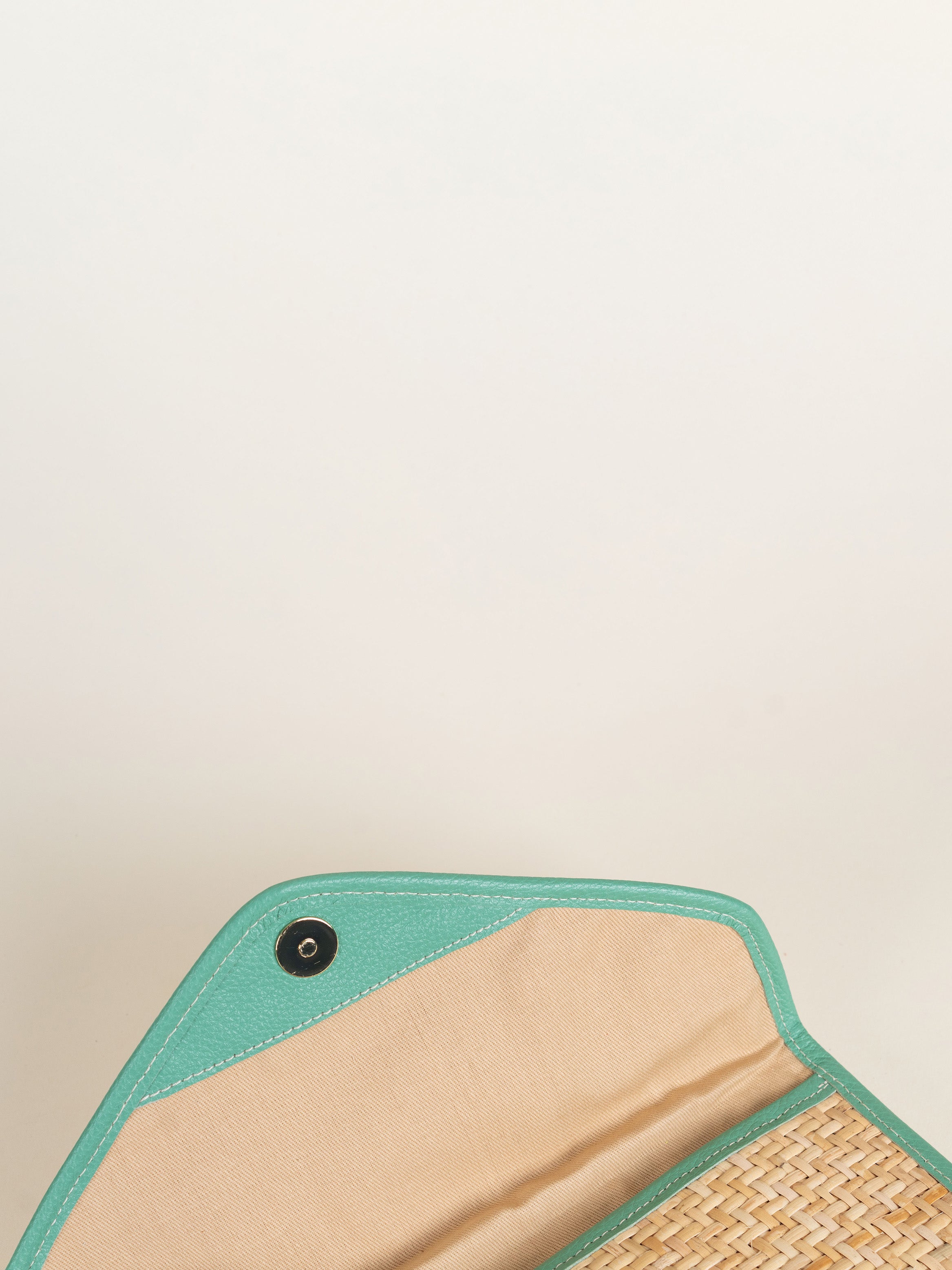 Anne Wicker Clutch - Teal Pebble