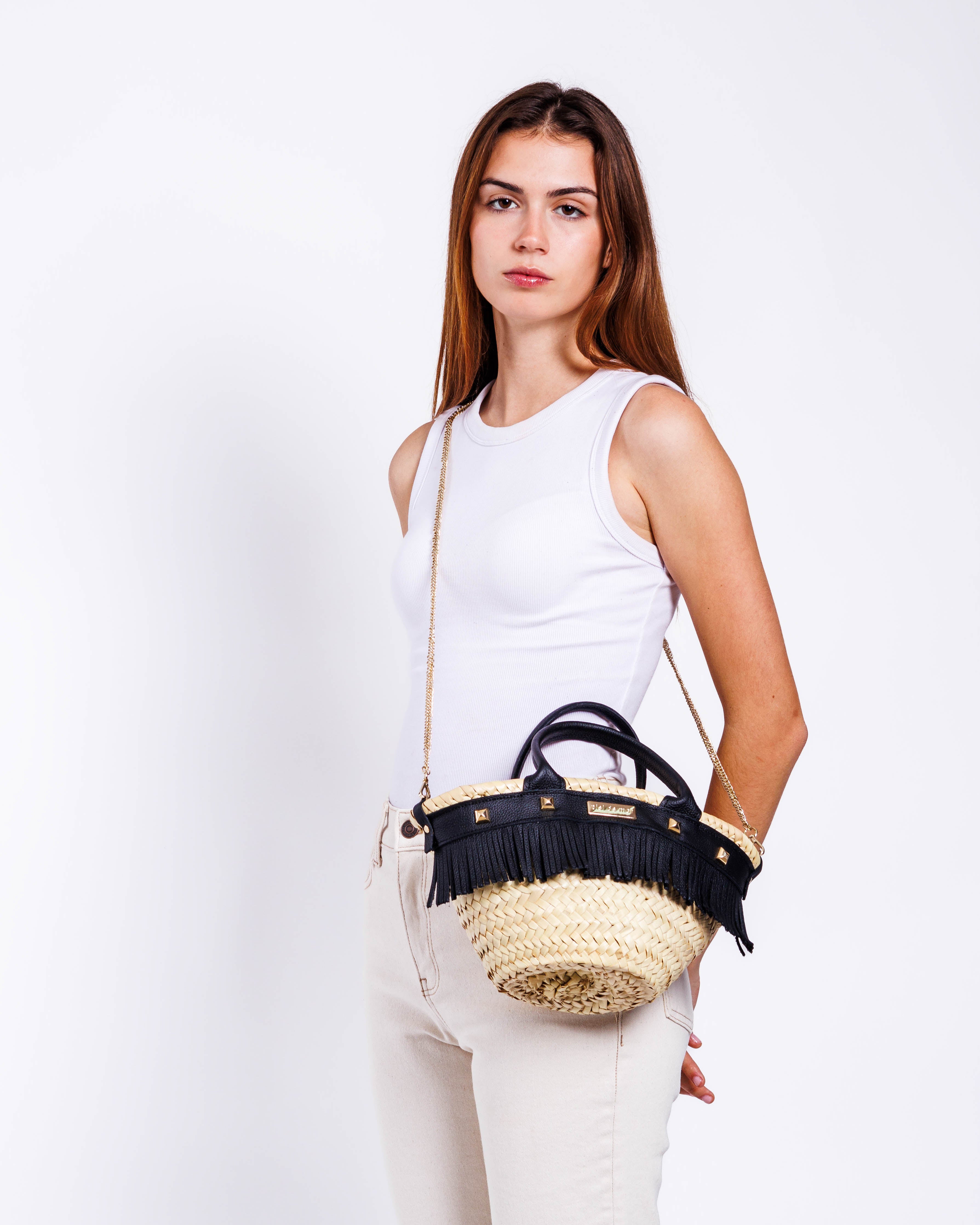 Rock Mini Capazo Bag - Black Pebble