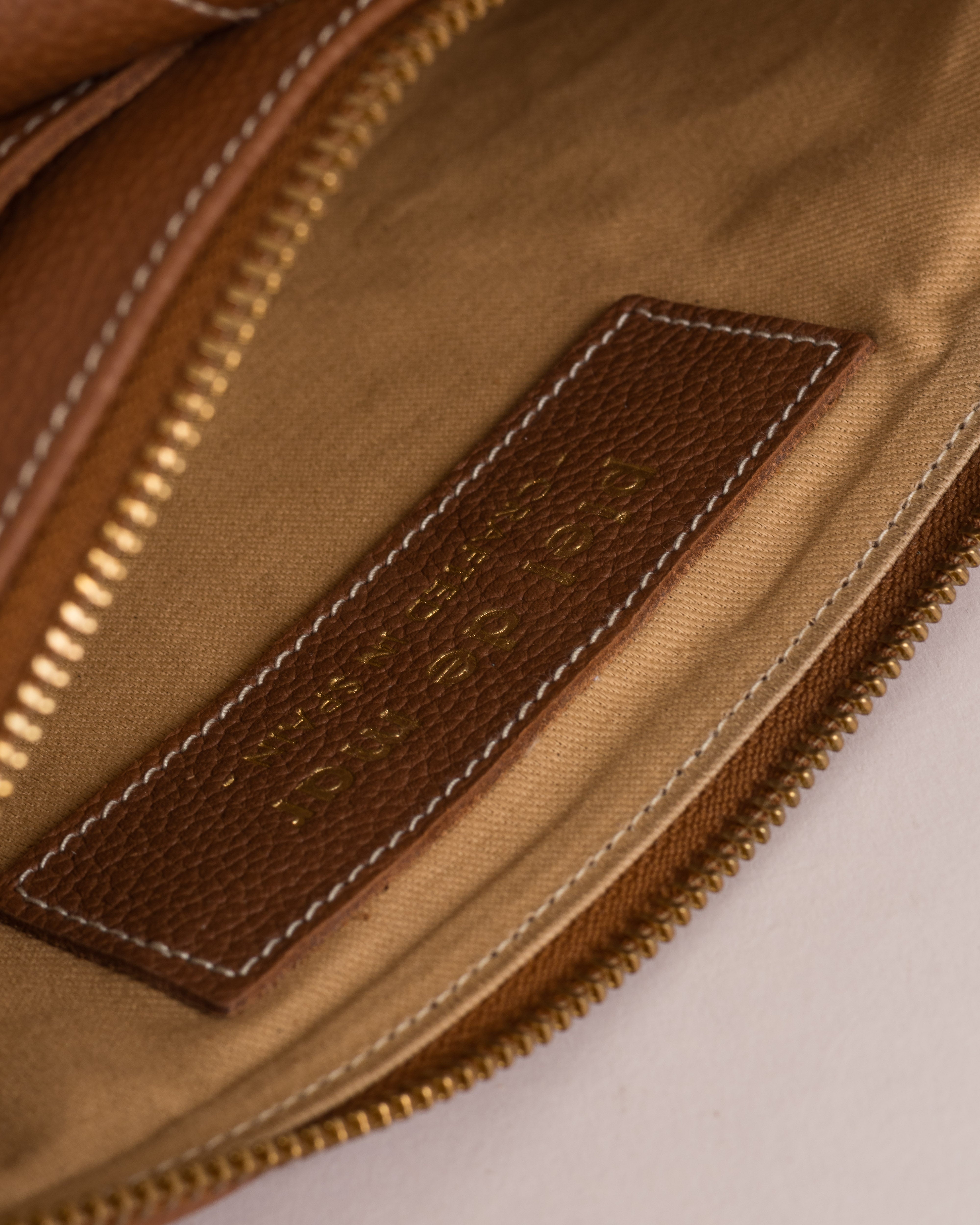 Valeria Leather Shoulder Bag - Cognac Pebble