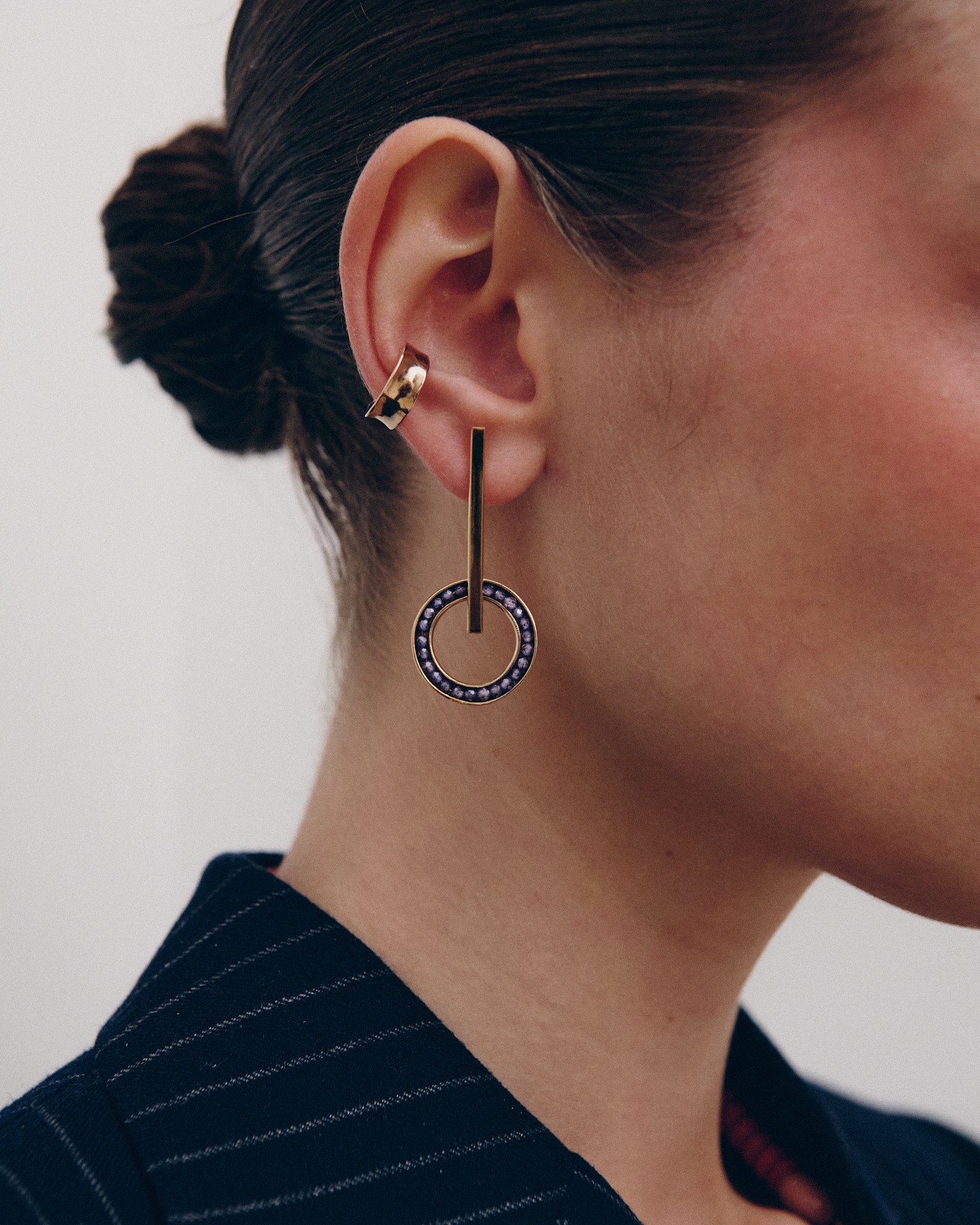 Amethyst Circle Earrings