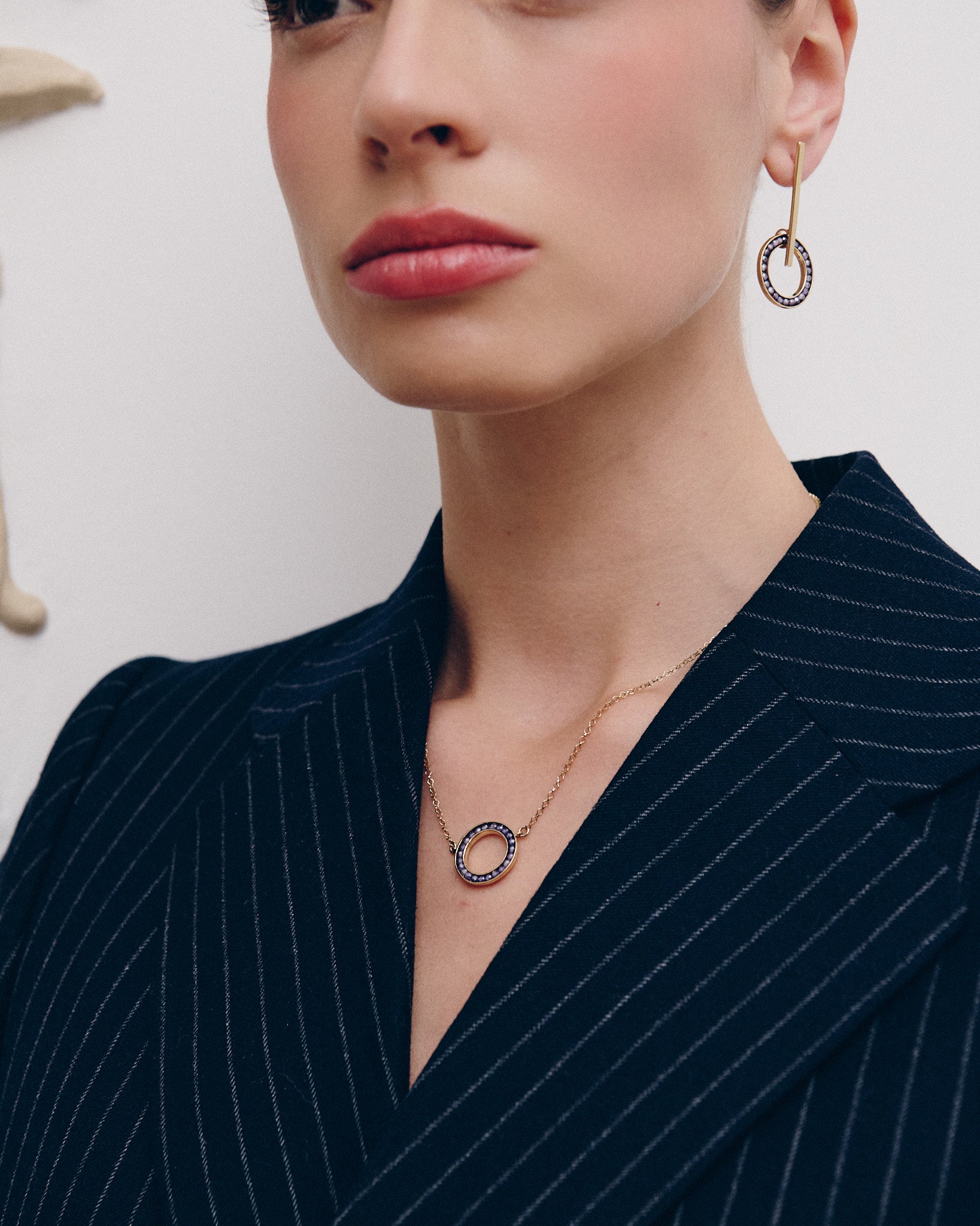 Amethyst Circle Earrings